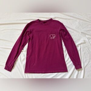Ivory Ella Long Sleeve Tee - Burgundy